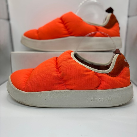 Adidas Adventure Puffy Slip On Shoes Orange Mens 9 Quilted Casual Comfort - Picture 1 of 9